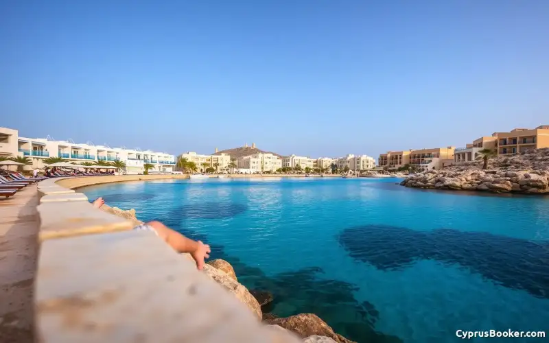 Golden sands and turquoise waters meet at Konnos Bay, a stunning highlight of Ayia Napa's coastal beauty