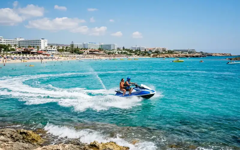 Experience thrilling Jet Ski adventures along the stunning beaches of Ayia Napa, Cyprus!