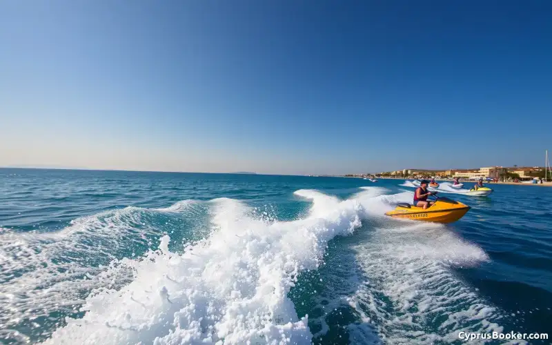 Ayia Napa's vibrant beaches offer thrilling water sports and a lively resort experience