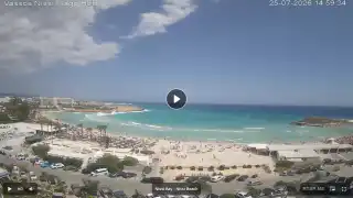 Thumbnail July 25, 2026 12:00 Ayia Napa Cyprus - Nissi Beach Panorama